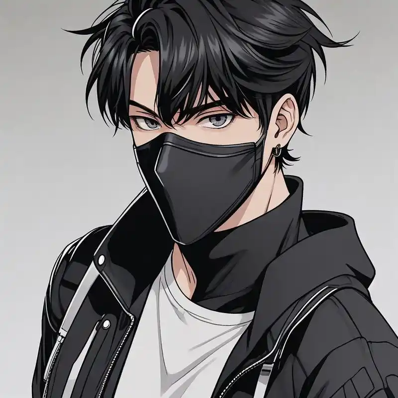 戴口罩的帅气冷酷动漫男生头像 90