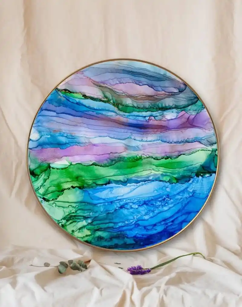 色彩间的晕染蛮漂亮滴.#手绘 #原创 #酒精墨水画#色彩搭配 - 抖音