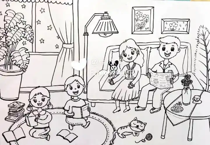 主题画 #我爱我家  #儿童画  #儿童插画  #创意美术