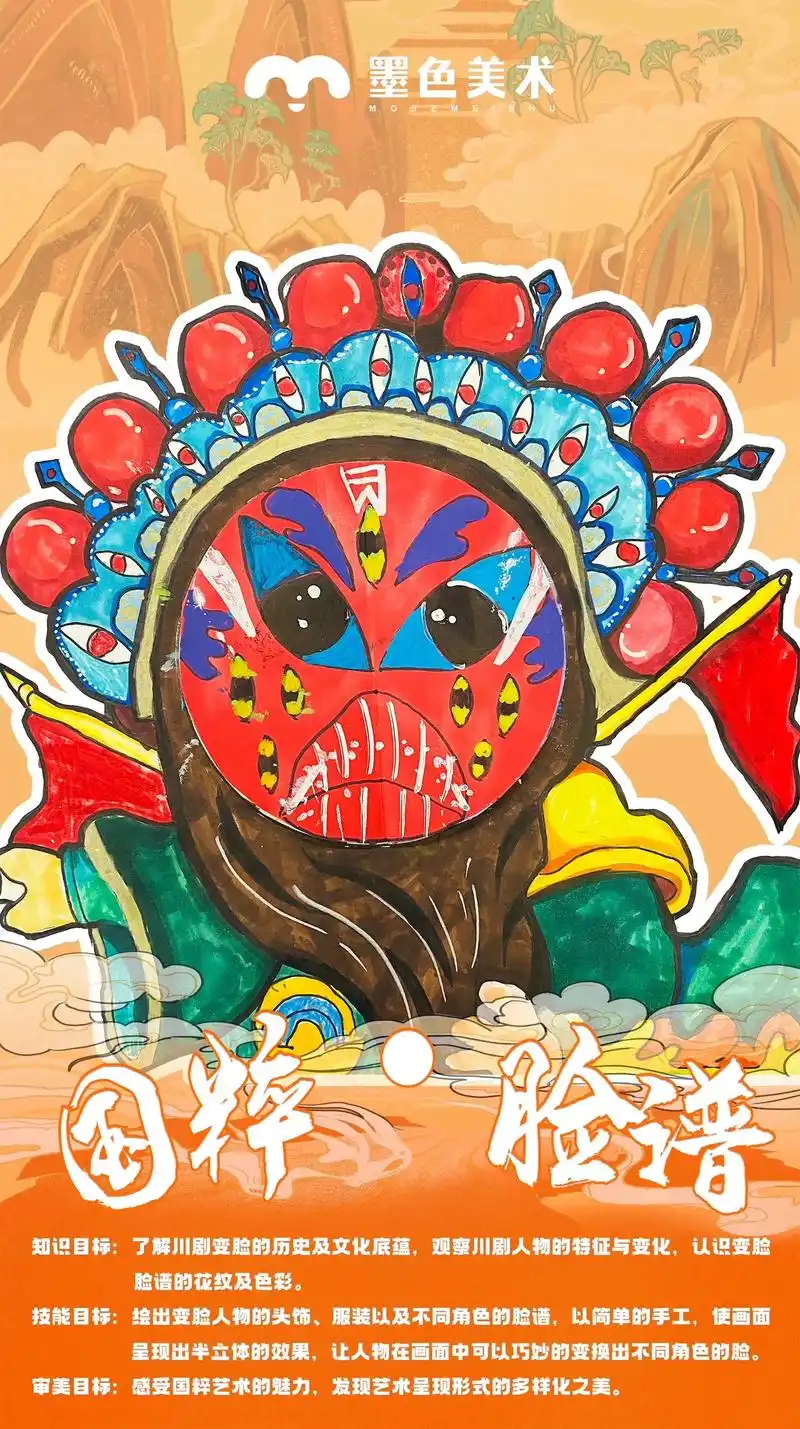 国粹脸谱创作.#图文伙伴计划 #川剧变脸 #创意美术 #少儿 - 抖音