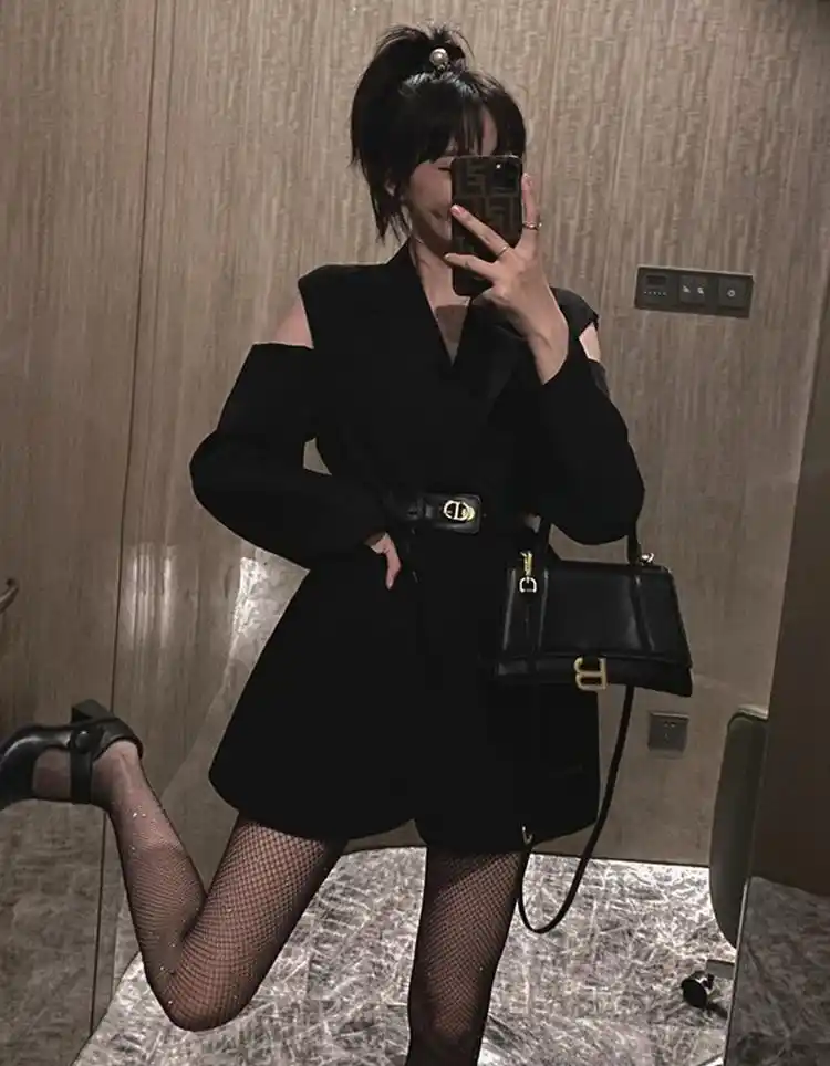 渔网烫钻袜夜店公主蹦迪百搭黑丝网红同款薄款连裤袜w28黑黑色不开档