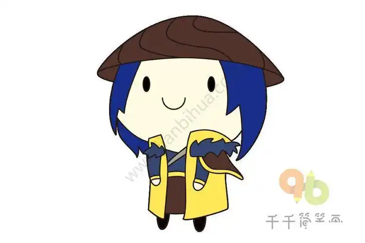 刘备简笔画步骤图