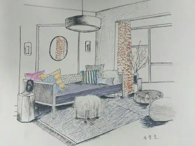 《室内速写》 写美篇教学目标:掌握室内手绘设计表现, 学会欣赏室内