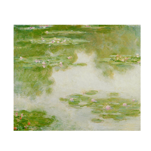 艺幻莫奈世界名画睡莲肌理画纯手绘客厅荷花装饰画玄关大芬油画村挂画