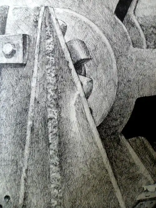 钢笔画时间齿轮