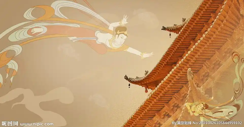 敦煌建筑莫高窟中国风背景