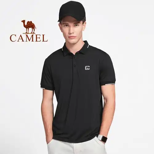 骆驼牌春夏衣包领上恤翻短袖男装2022户外polo速干t恤