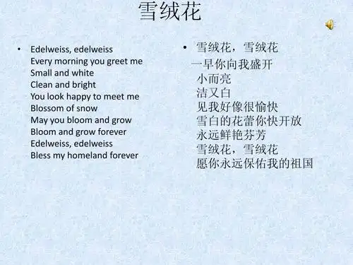 雪绒花英语歌词