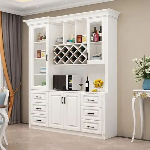 客厅酒柜餐边柜简欧式红酒柜靠墙多功能简约餐边柜实木生态板酒柜