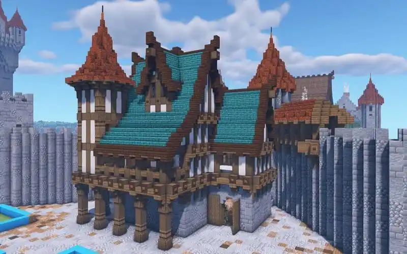 【minecraft建筑鉴赏】建造酒馆 #6【中世纪城镇】