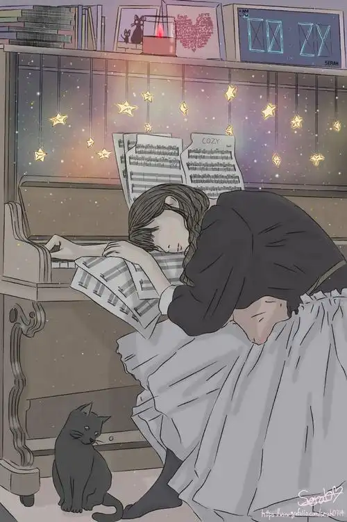 一人一猫,美好的日常,宁静的时光 ~ 韩国画师serah插画作品