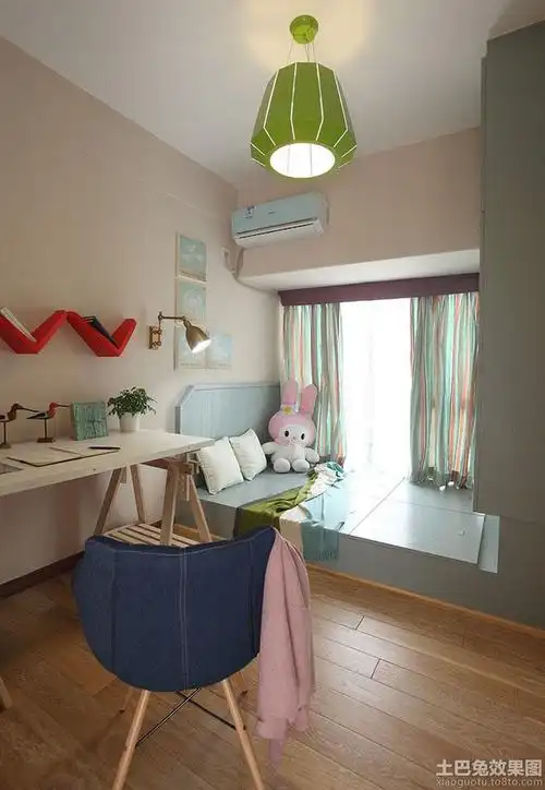 简约儿童房带飘窗设计效果图 #采集大赛