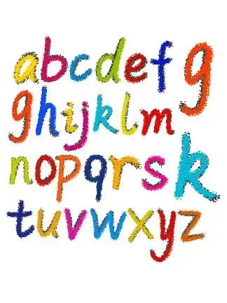 英文小写字母设计矢量图