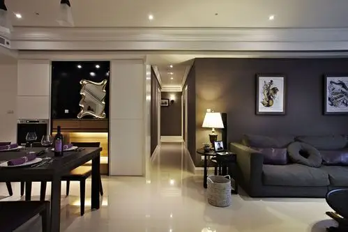 咖色系现代家居过道效果图