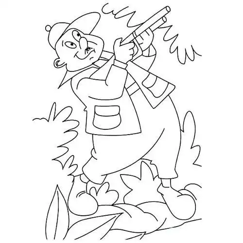 胖子猎人人物简笔画图片猎人怎么画