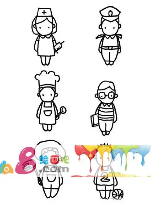 人物职业简笔画 画职业人物简笔画_牛求艺网