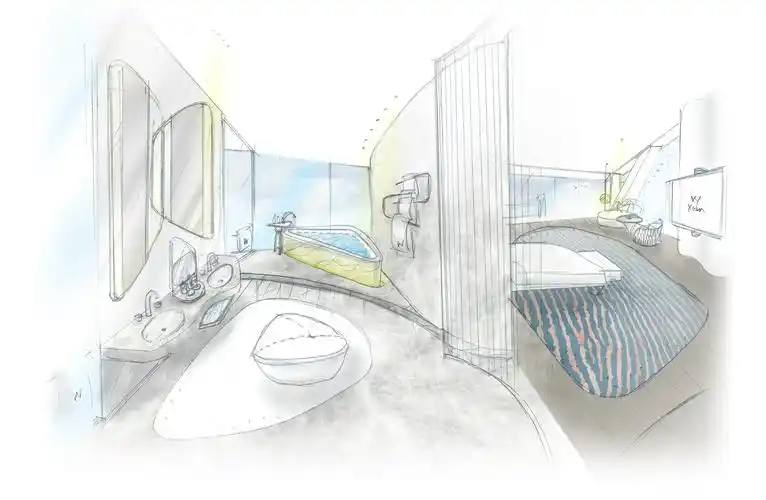 【share】ab 西安万众w酒店 客房 手稿 效果图 深化设计.