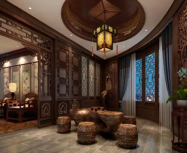 福建泉州传统中式大平层效果图