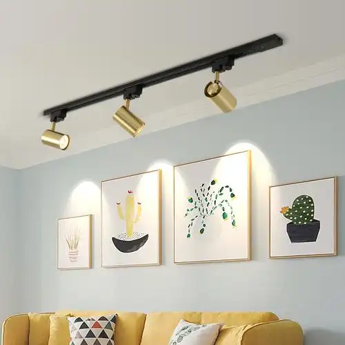 北欧led射灯轨道家用客厅天花花灯明装背景射灯