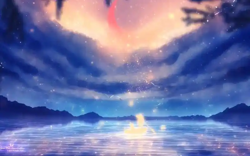 紫色星空蓝天白云海洋梦幻月色歌舞表演诗词朗诵节目舞台led背景视频