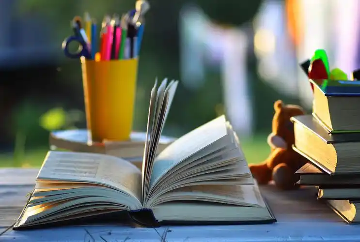 摊在桌子上的书本