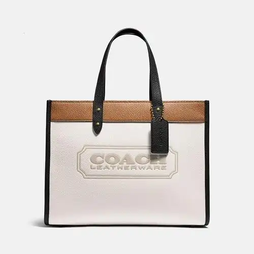 coach蔻驰女包经典标志提花field30号托特包大容量单肩通勤时尚手提包