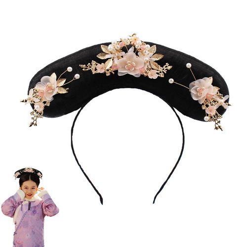 中国风格格发箍儿童古装头饰 满族头饰旗头清朝小女孩女童古代帽道具