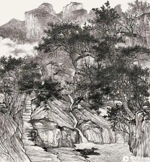 段铁山水作品