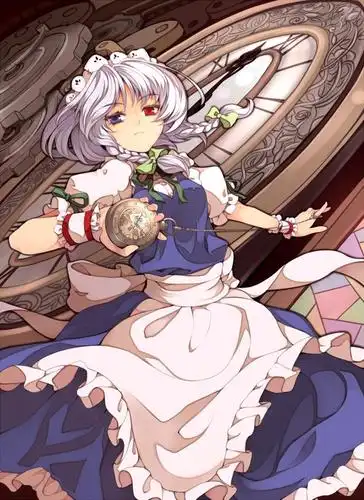 精选日漫《东方project》女主角"十六夜咲夜"的高清插画壁纸