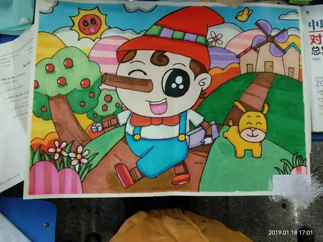 人物,风景,彩色线描