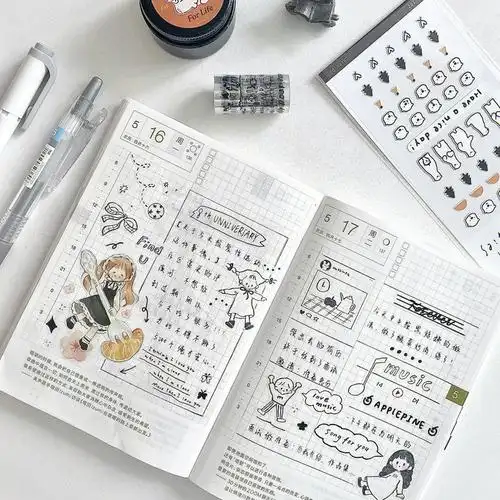 hobo一日一页手帐排版黑色漫画风71