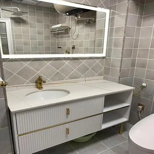 轻奢浴室柜闪电客组合现代简约岩板台上盆洗手洗脸盆柜卫生间洗漱台