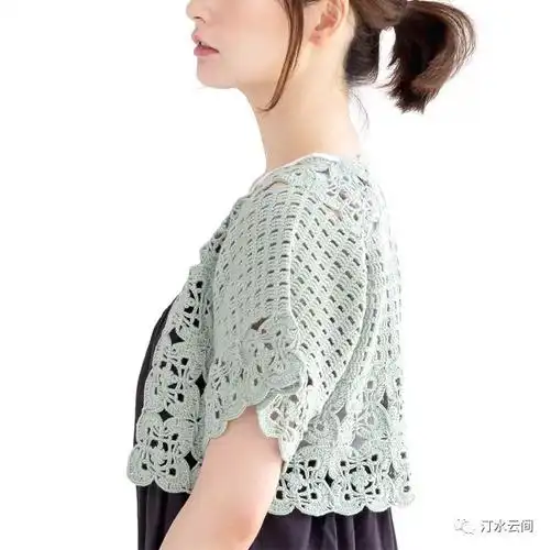 初相遇 女士钩针蕾丝拼花外搭小开衫
