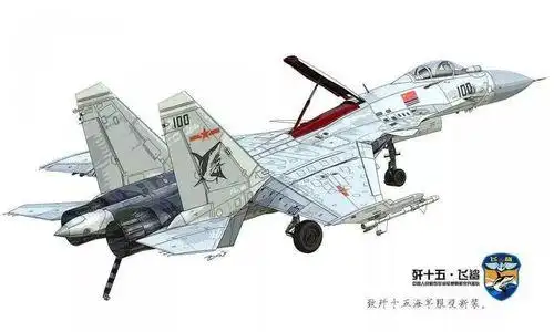 战斗飞机简笔画歼15