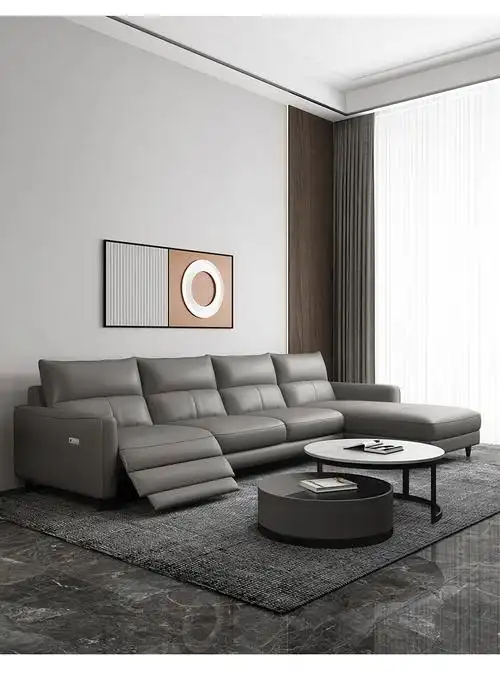 意斯特沙发意式轻奢真皮沙发头层牛皮现代简约左右转角斯特电动功能