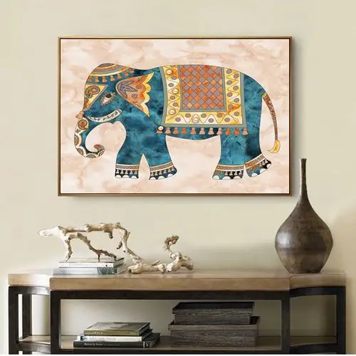 挂画泰式大象装饰画东南亚风格客厅玄关卧室餐厅现代装饰画