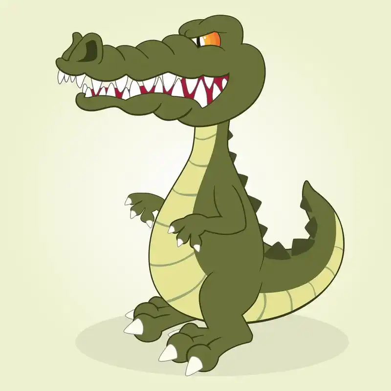 鳄鱼,矢量图的卡通鳄鱼