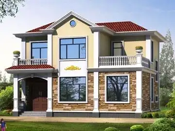 农村经济型二层小别墅设计图纸_农村两层自建房屋设计图,鼎川别墅图纸