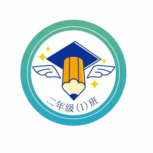 卡通铅笔小学班级班徽矢量图片素材882333 标志logo-第1张