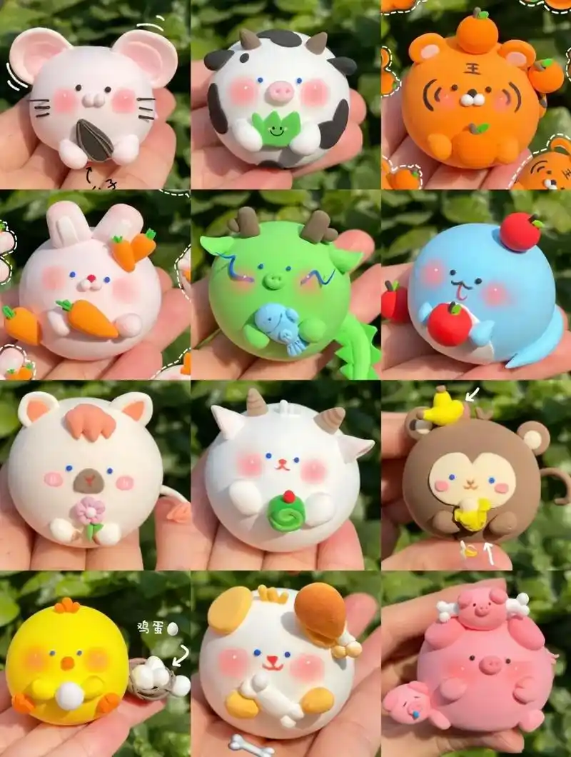 马上过年啦,给大家整理了超轻粘土十二生肖大合集#超轻粘土手工 - 抖