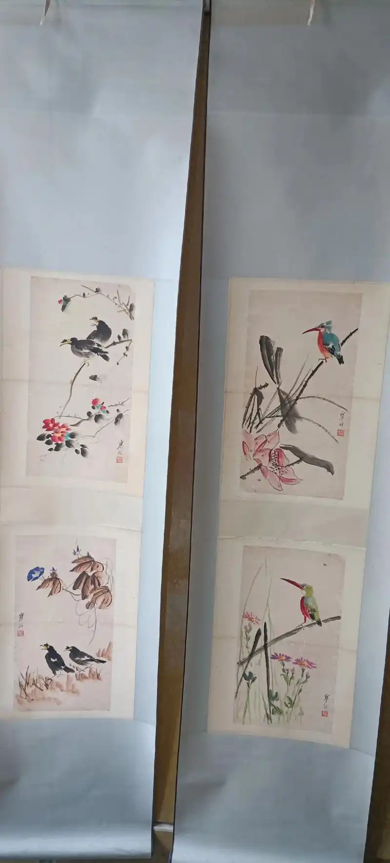 海派画家江寒订八品四条屏