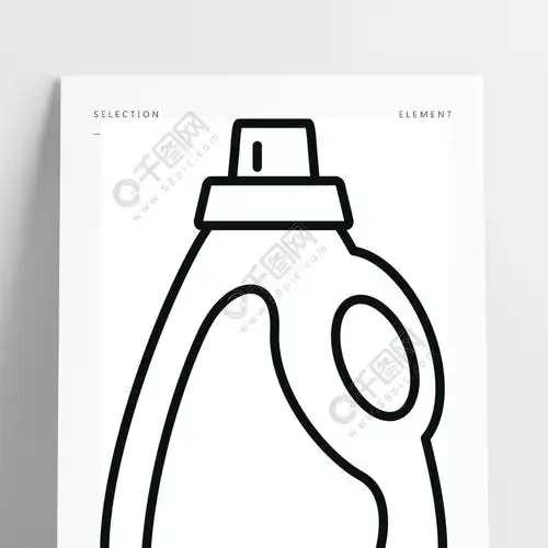 洗涤剂瓶图标概述洗涤剂瓶矢量图标在白色背景上孤立