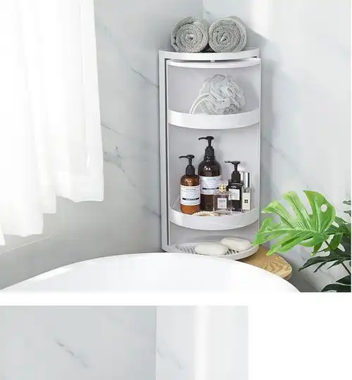 卫生间置物架旋转三角架子厨房墙角转角储物柜浴室洗漱台收纳神器中号