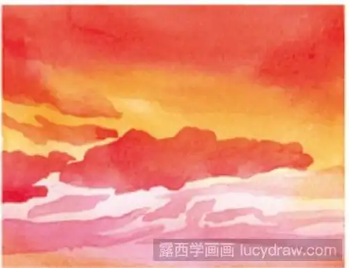 儿童画教程:怎么画火烧云