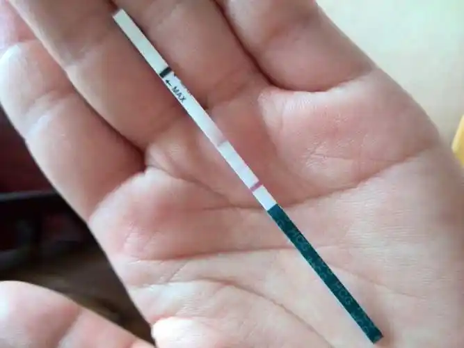 用秀儿早早孕试纸刚测了,有一条很浅的粉印,是怀上了吗