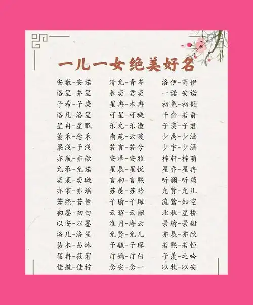 一儿一女好名字虎宝宝小众惊艳的美名