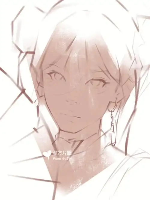 九张步骤图 线稿在最后笔刷:线稿 方块硬,上色 尼科滚动 上漆里面