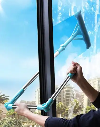 家用玻璃刮高楼清洁伸缩杆双面擦玻璃工具擦玻高楼玻璃刮刀清洁刷