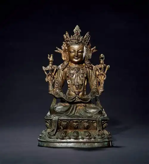 明 宣德 铜鎏金普贤菩萨造像