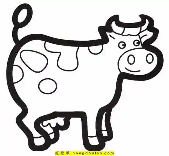 牛年,生肖,花牛收录时间11张可爱的奶牛妈妈和小牛宝宝卡通涂色简笔画